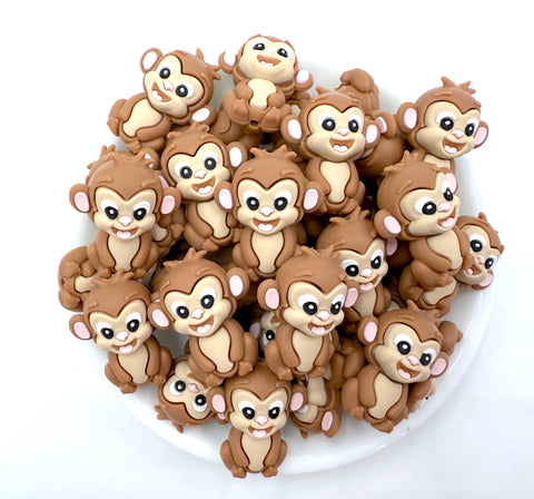 Monkey 3D Silicone Focal Beads