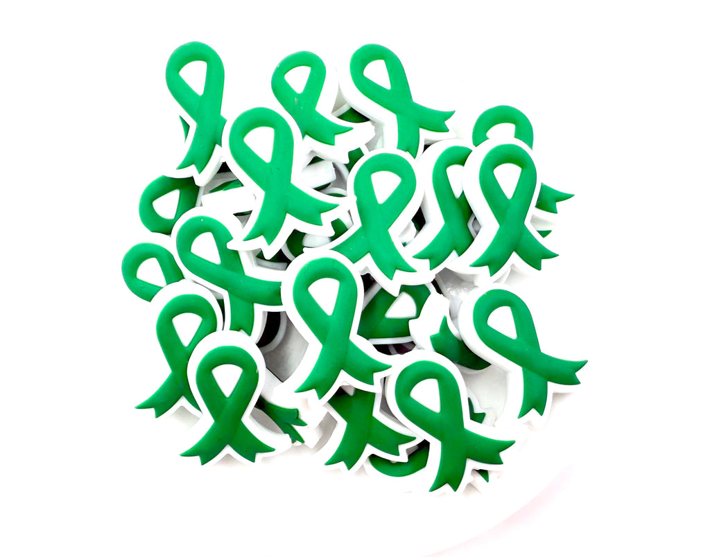 Green Awareness Ribbon Silicone Focal Beads