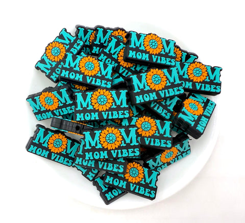 Mom Vibes Sunflower Silicone Focal Beads