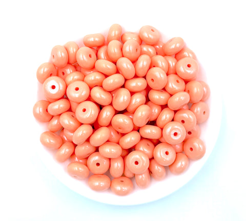 14mm Peach Peony Opal Mini Abacus Silicone Beads