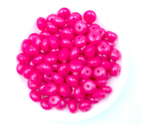 14mm Fuchsia Opal Mini Abacus Silicone Beads