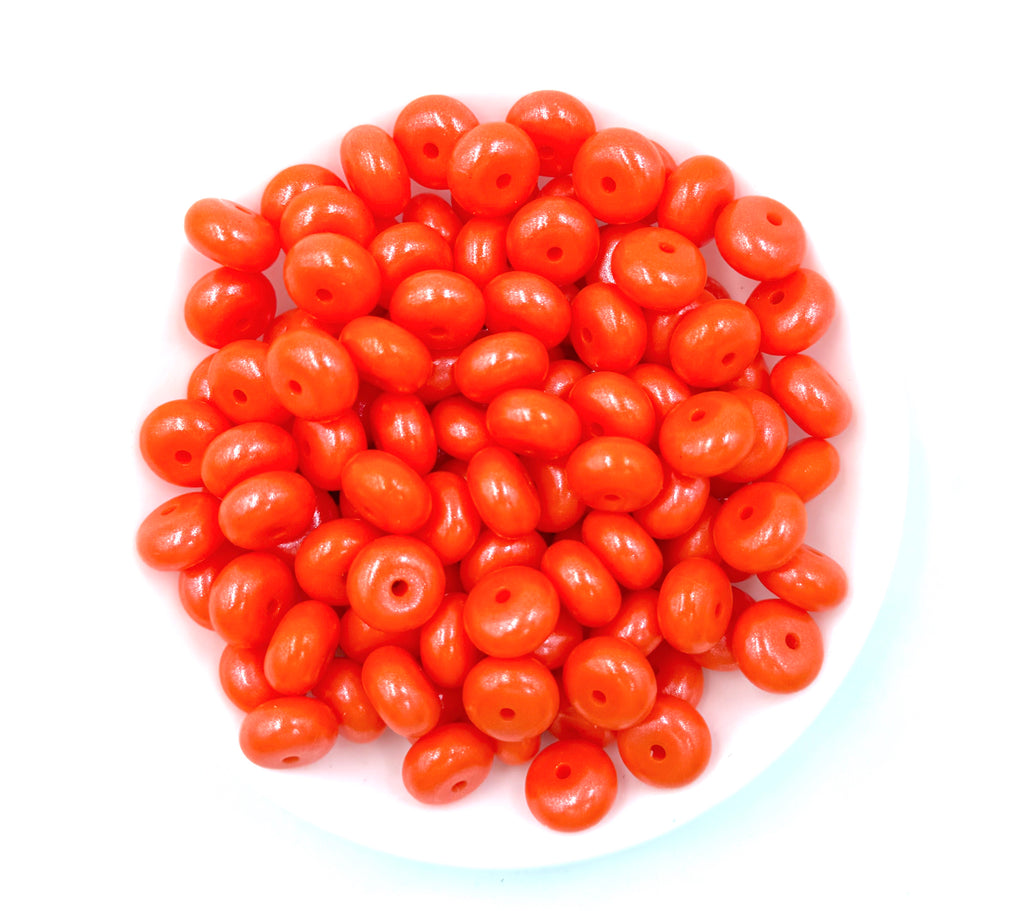 14mm Orange Opal Mini Abacus Silicone Beads