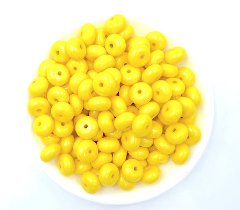 14mm Yellow Opal Mini Abacus Silicone Beads