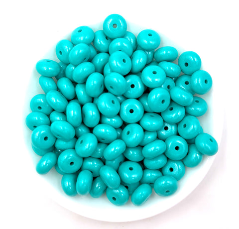 14mm Turquoise Opal Mini Abacus Silicone Beads