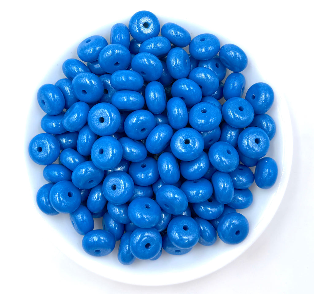 14mm Deep Sky Blue Opal Mini Abacus Silicone Beads