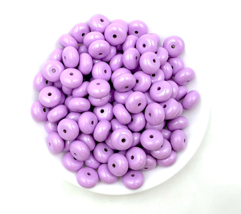 14mm Sweet Lilac Opal Mini Abacus Silicone Beads