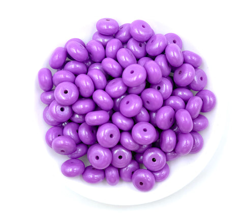 14mm Lavender Purple Opal Mini Abacus Silicone Beads