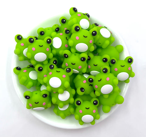 3D Chunky Frog Silicone Focal Beads