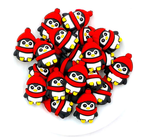 Penguin 3D Silicone Focal Beads