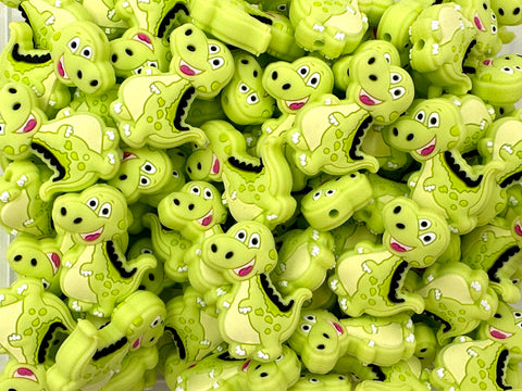 Dinosaur Silicone Focal Beads--Green