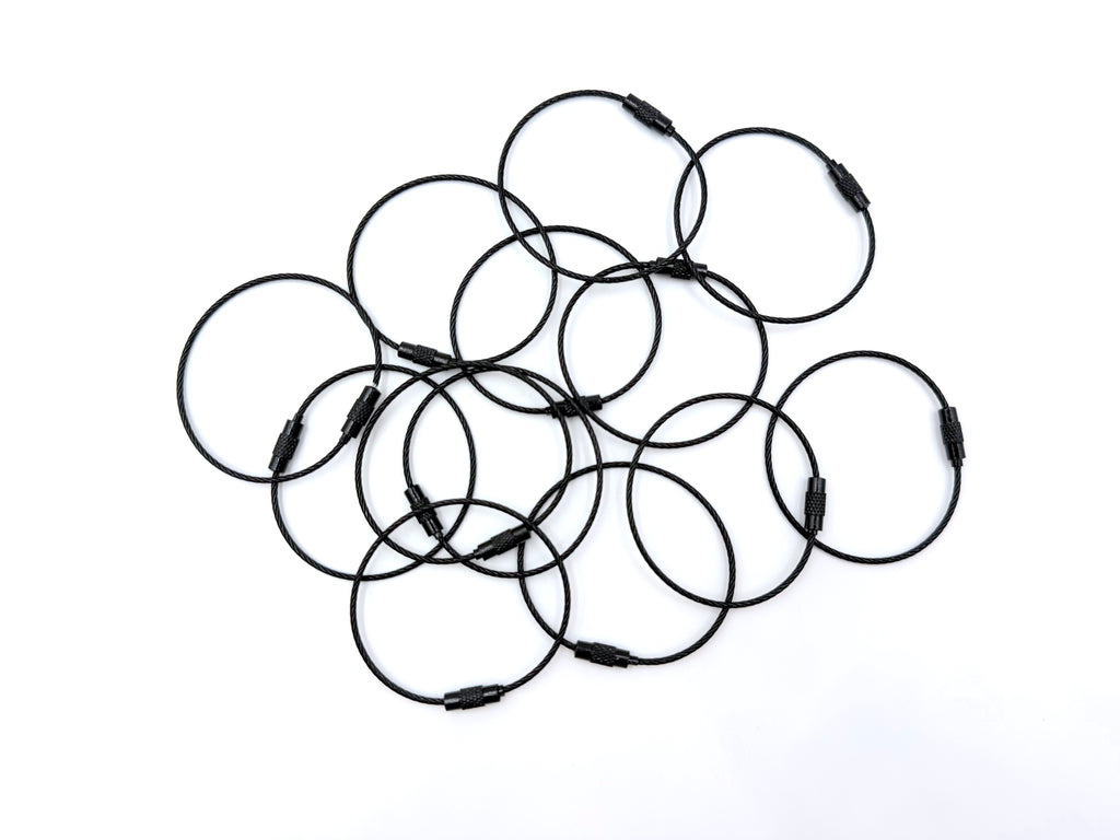 Stainless Steel Wire Cable Rings--Black