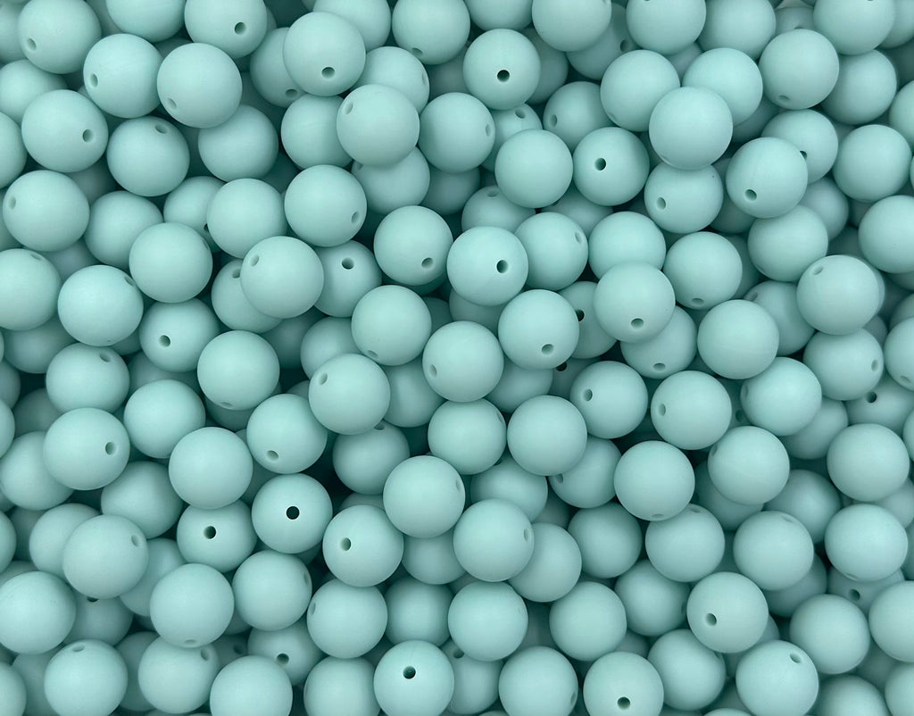 15mm Robins Egg Blue Silicone Beads