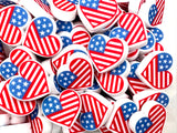 American Flag Heart Silicone Focal Beads