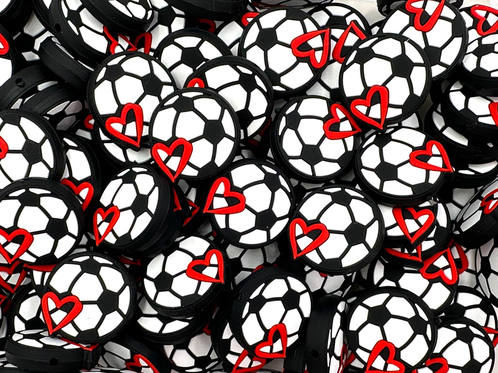 Love Soccer Silicone Beads