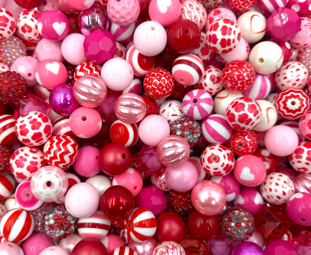 SALE! Valentine's Day Chunky Beads, Grab bag of Chunky Beads