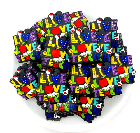 Live, Love, Teach Silicone Focal Beads