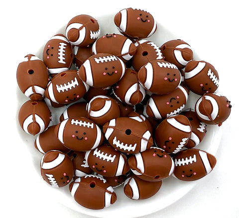 3D Happy Football Silicone Beads