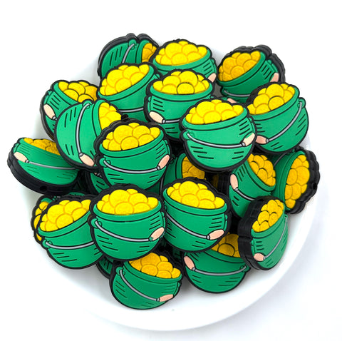 Pot of Gold St Patrick's Day Silicone Focal Beads