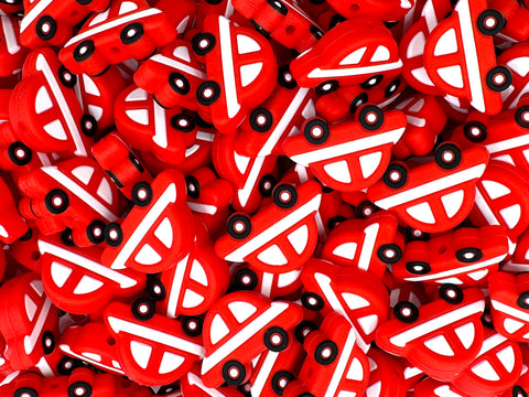 Red Car Silicone Beads