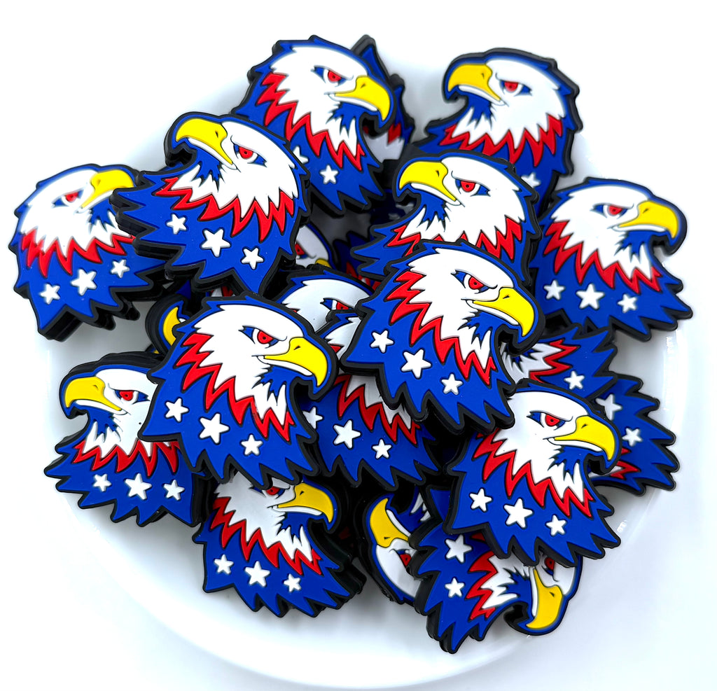 Eagle with Stars Silicone Focal Beads--4th of July