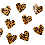 Brown Leopard Acrylic Heart Charm