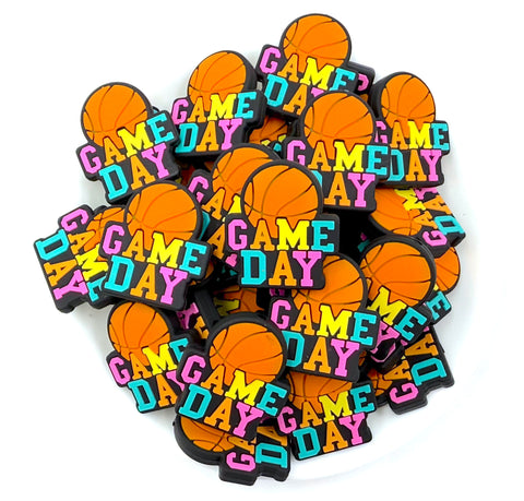 Game Day Basketball Silicone Focal Beads