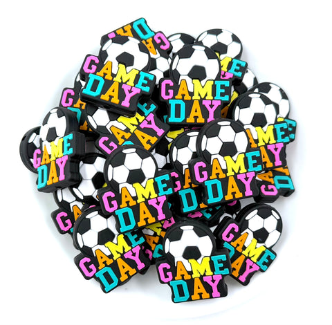 Game Day Soccer Silicone Focal Beads