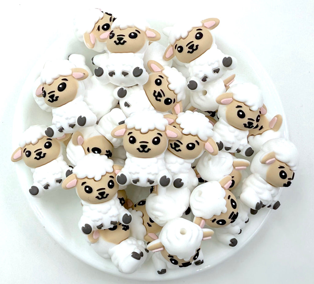 Sheep 3D Silicone Focal Beads