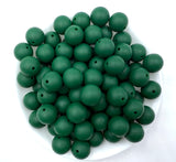 15mm Forest Green Silicone Beads