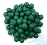 15mm Forest Green Silicone Beads