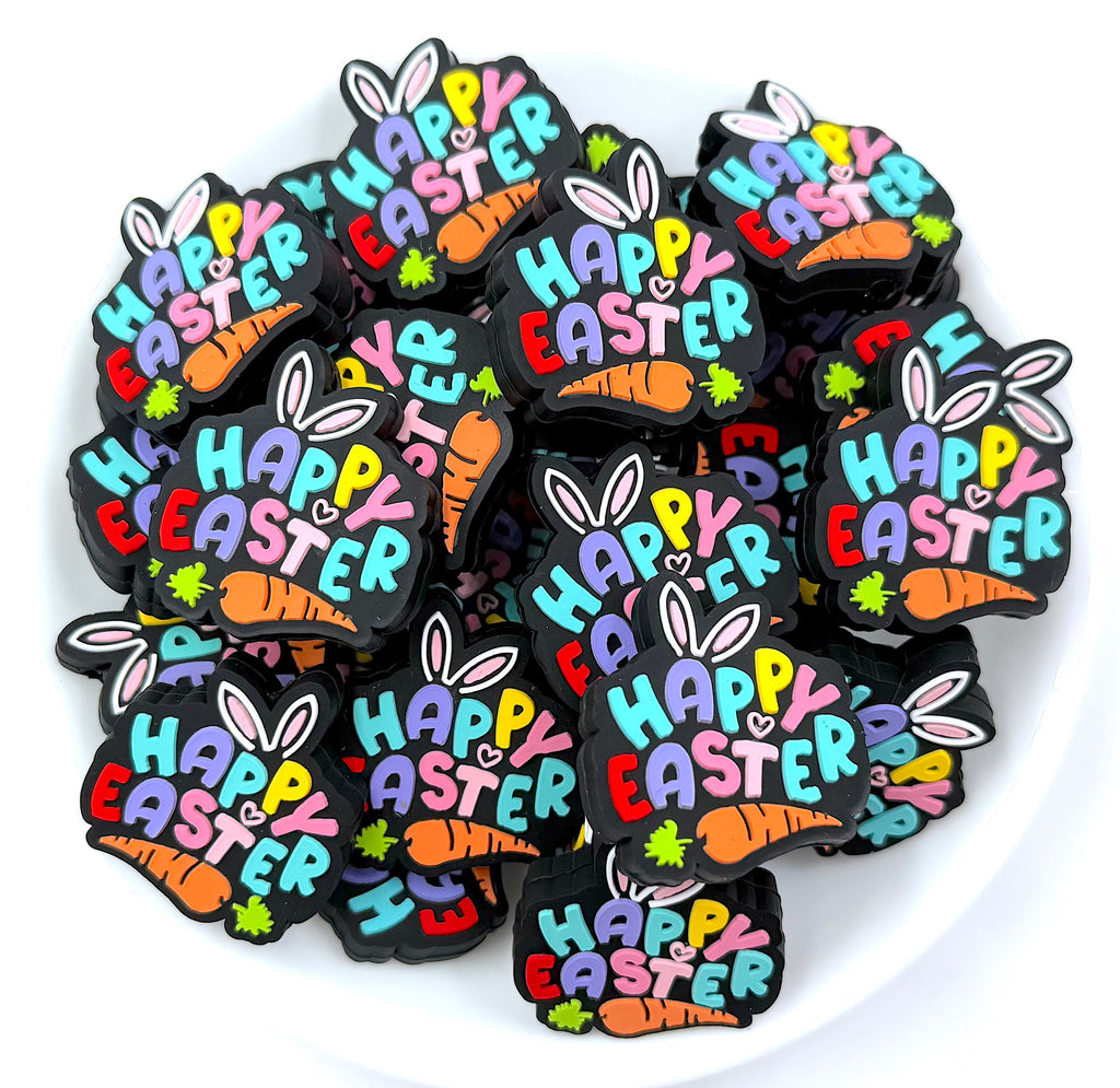 Happy Easter Silicone Focal Beads