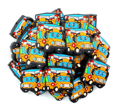 School Bus Silicone Focal Beads