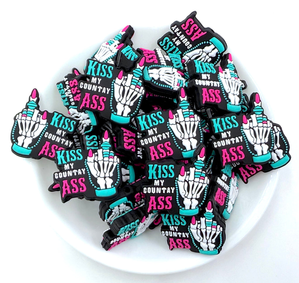 Kiss My Country A** Silicone Focal Beads