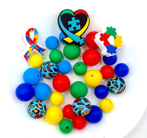 Autism Awareness Focal Bead Mix