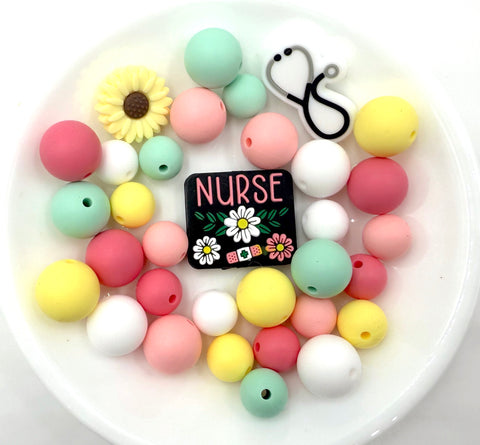 Nurse Focal Silicone Bead Mix