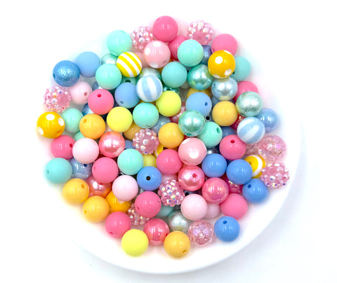 Bright Pastel Easter 12mm Acrylic Bead Mix