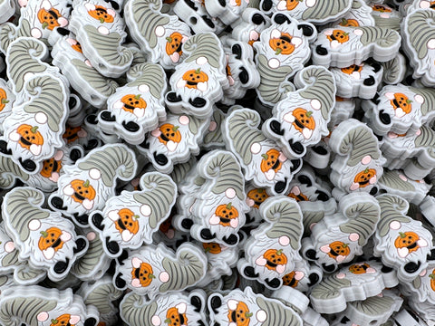 Gray Halloween Gnome Silicone Beads