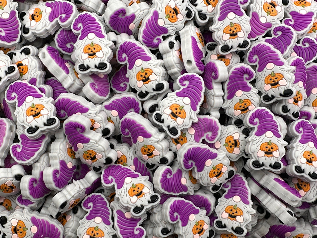 Purple Halloween Gnome Silicone Beads