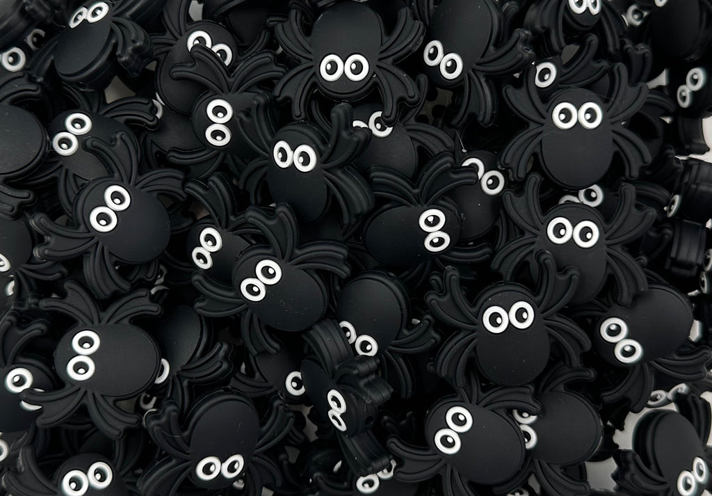 Black Spider Silicone Beads