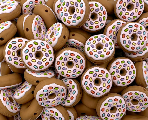 Sprinkle Donut Silicone Beads