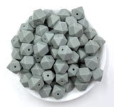 14mm Gray Green Mini Hexagon Silicone Beads