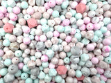 50 Random Assortment Marble Silicone Beads