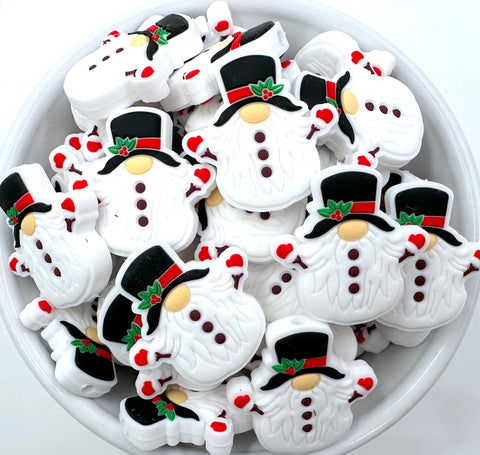 Snowman Gnome Silicone Focal Beads