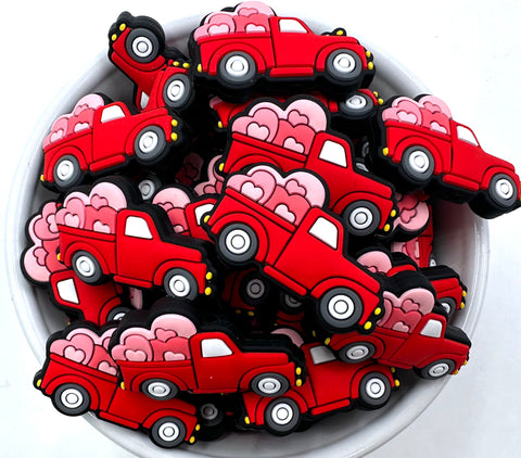 Love Truck Valentine's Day Silicone Focal Beads