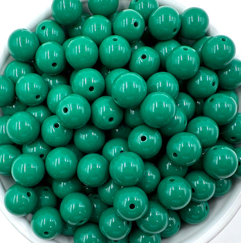 12mm Hunter Green Solid Acrylic Beads