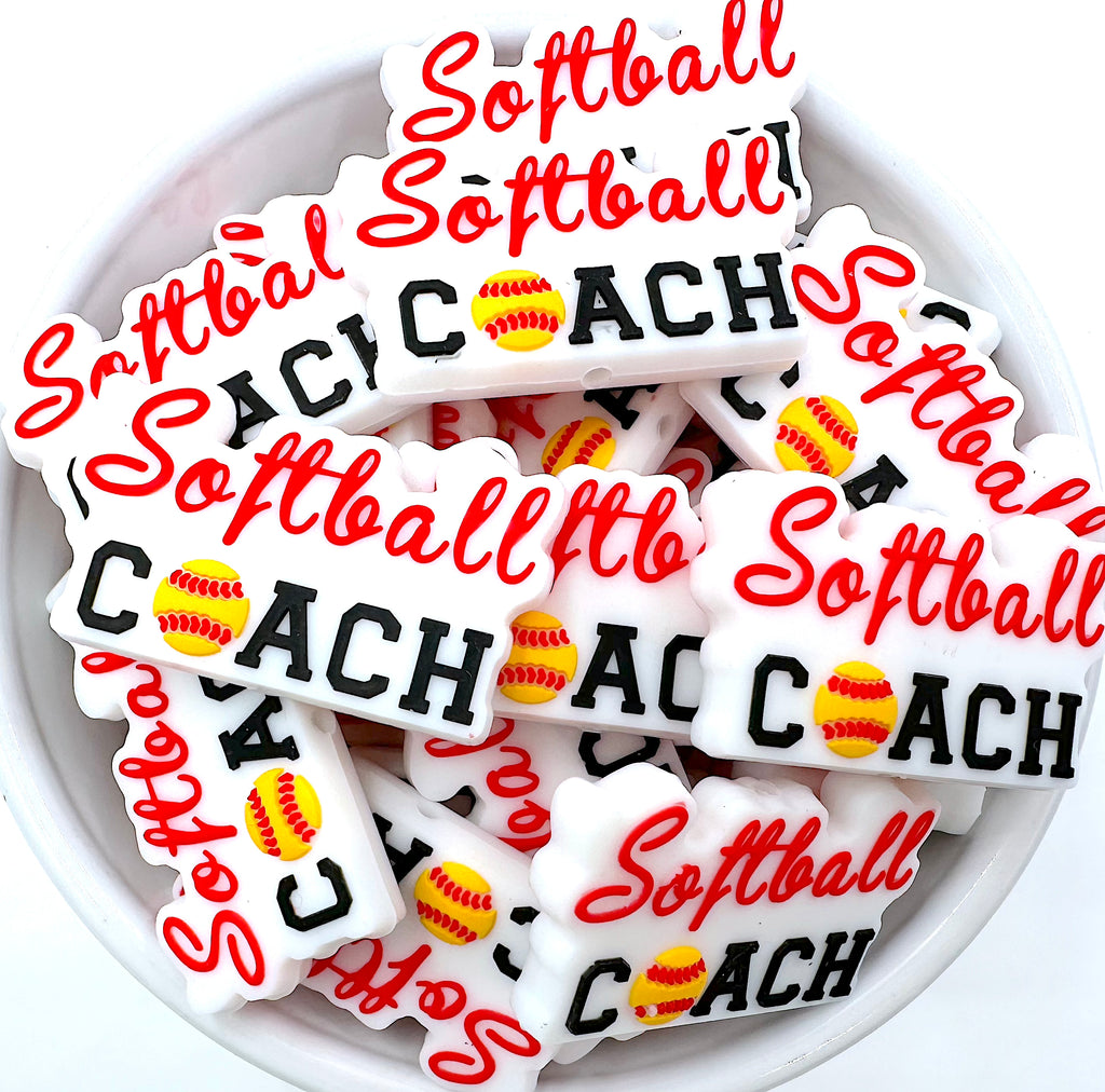 Softball Coach Silicone Beads