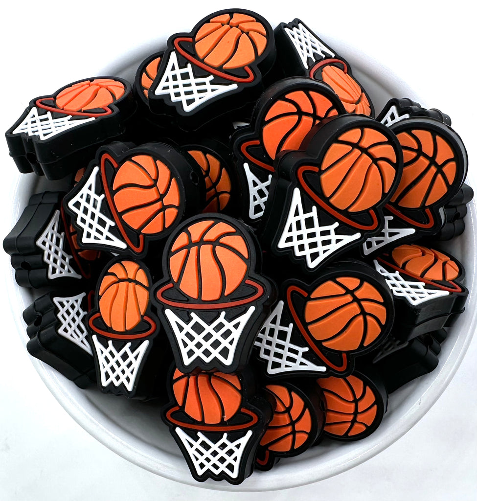 Basketball Hoop Silicone Focal Beads