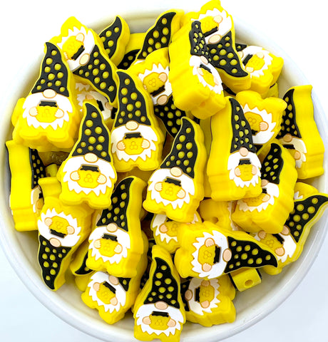 Yellow & Black Honey Pot Gnome Silicone Focal Beads