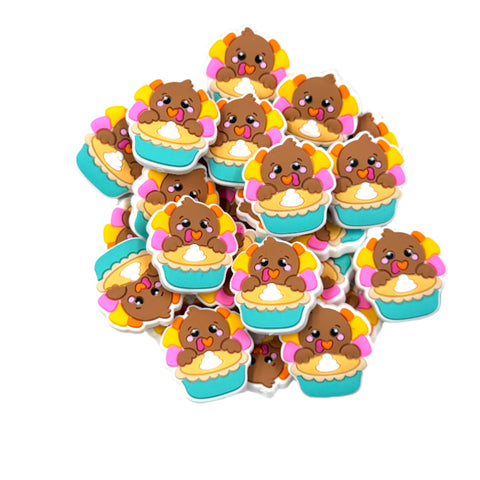 Turkey & Pumpkin Pie Silicone Focal Beads