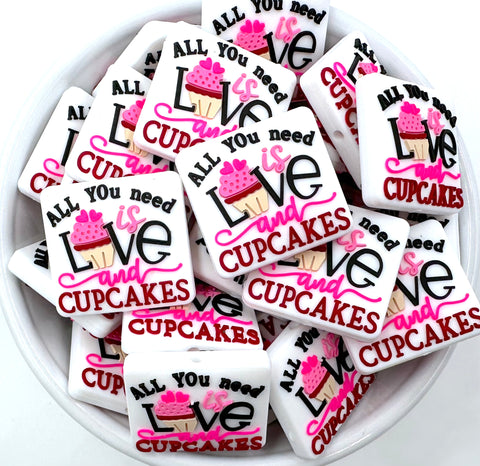 All You Need Is Love And Cupcakes Silicone Focal Beads